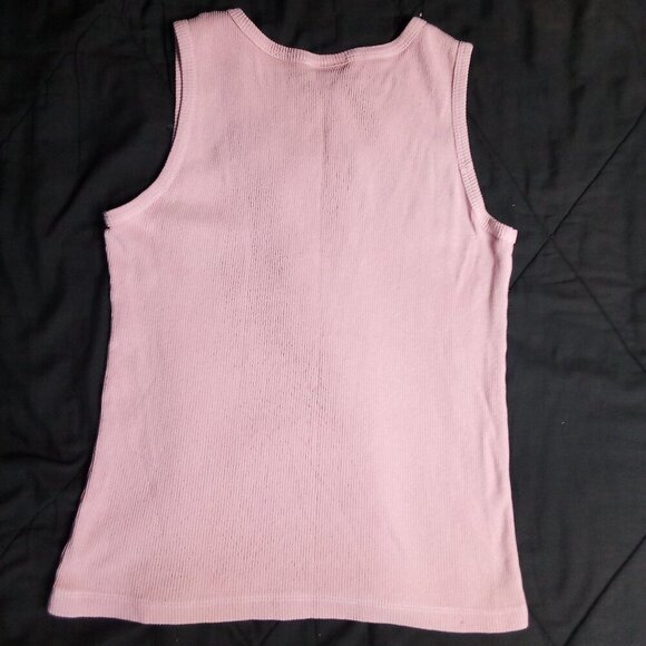 Vintage Sgt. Leisure Maui Flower Embroidered Ribbed Tank Top Shirt - Picture 5 of 6